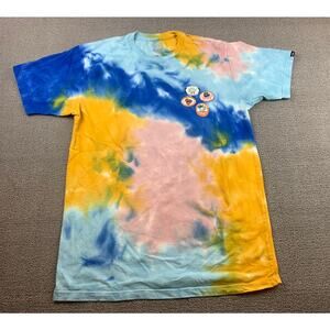 Vans Men's Medium Tie-Dye Blue Yellow Pink Graphic T-Shirt Classic Fit